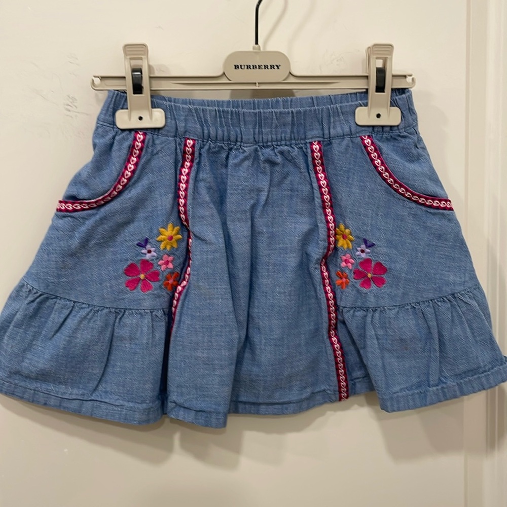 Gymboree skort chambray embroidered with pink detail and pk shorts